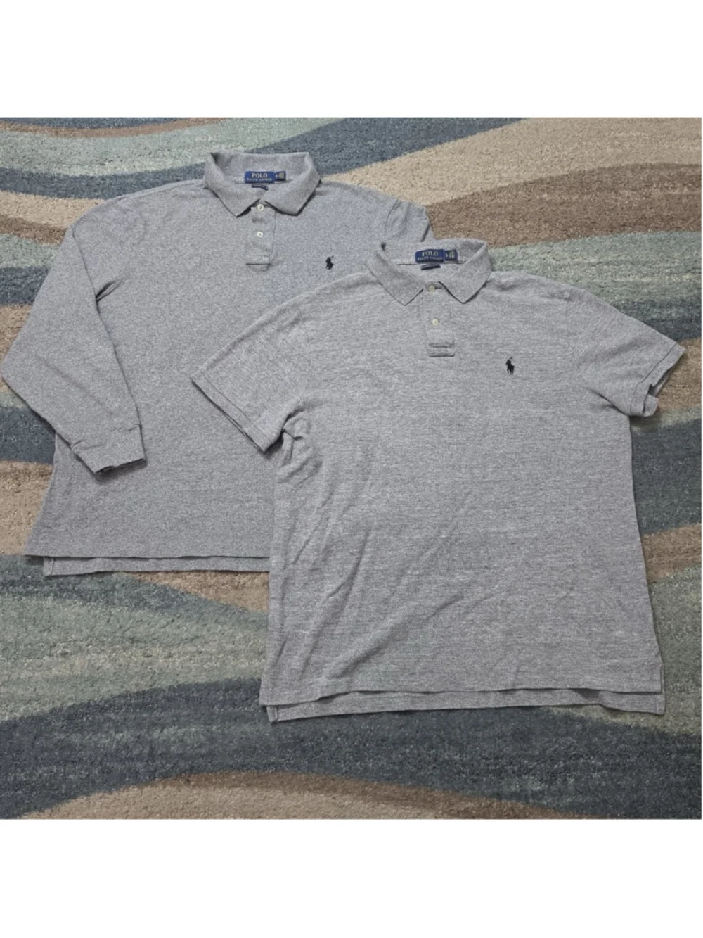 Polo Ralph Lauren Polo Shirts Mens XL Gray Lot 2 Classic Slim Fit Cotton